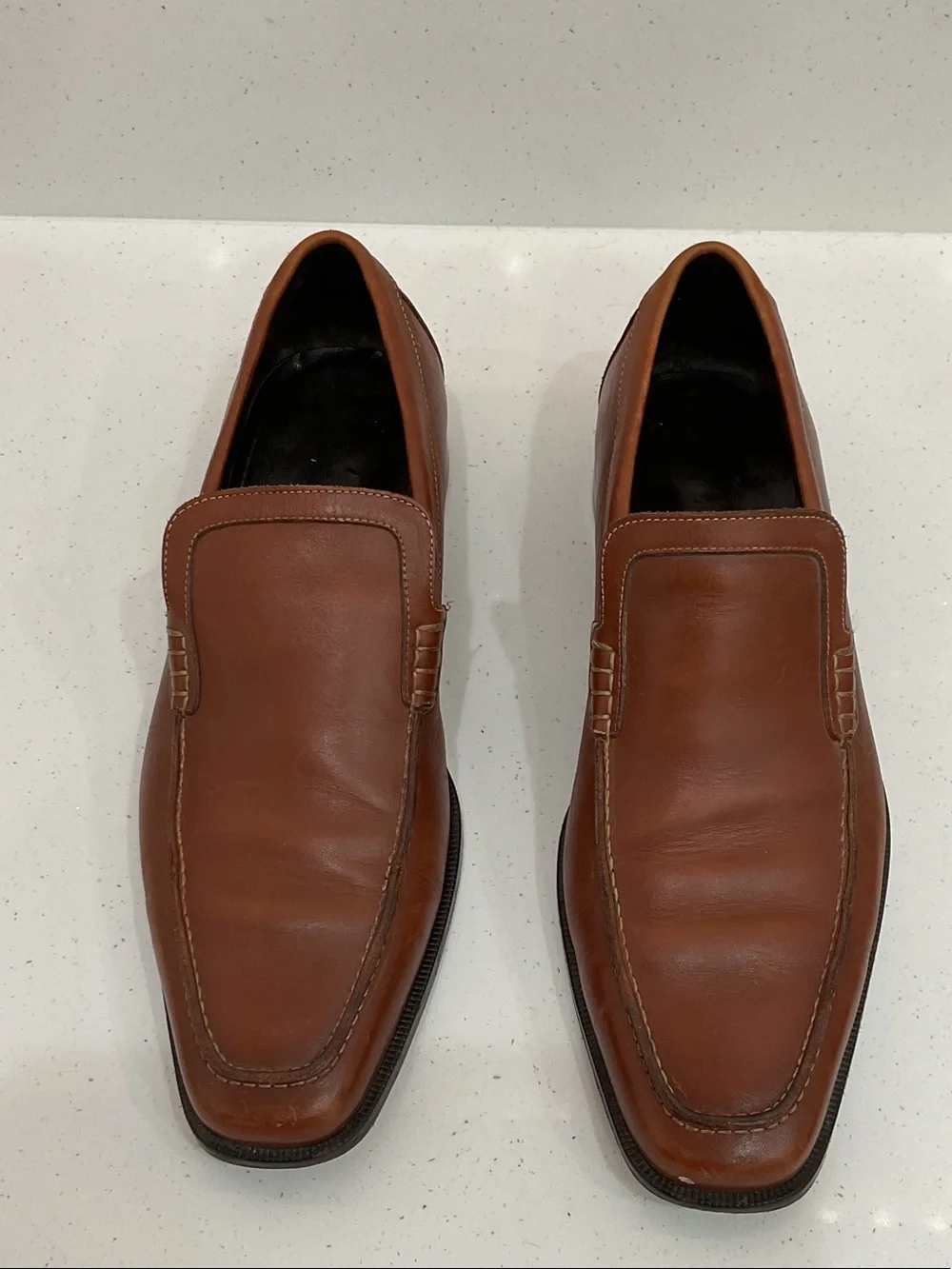 Donald J. Pliner Brown Leather Derby Shoes
